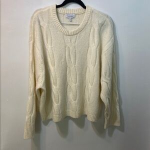 & Other Stories Stockholm Atelier Women’s,Cream Cable Knit Sweater, Size-Large.